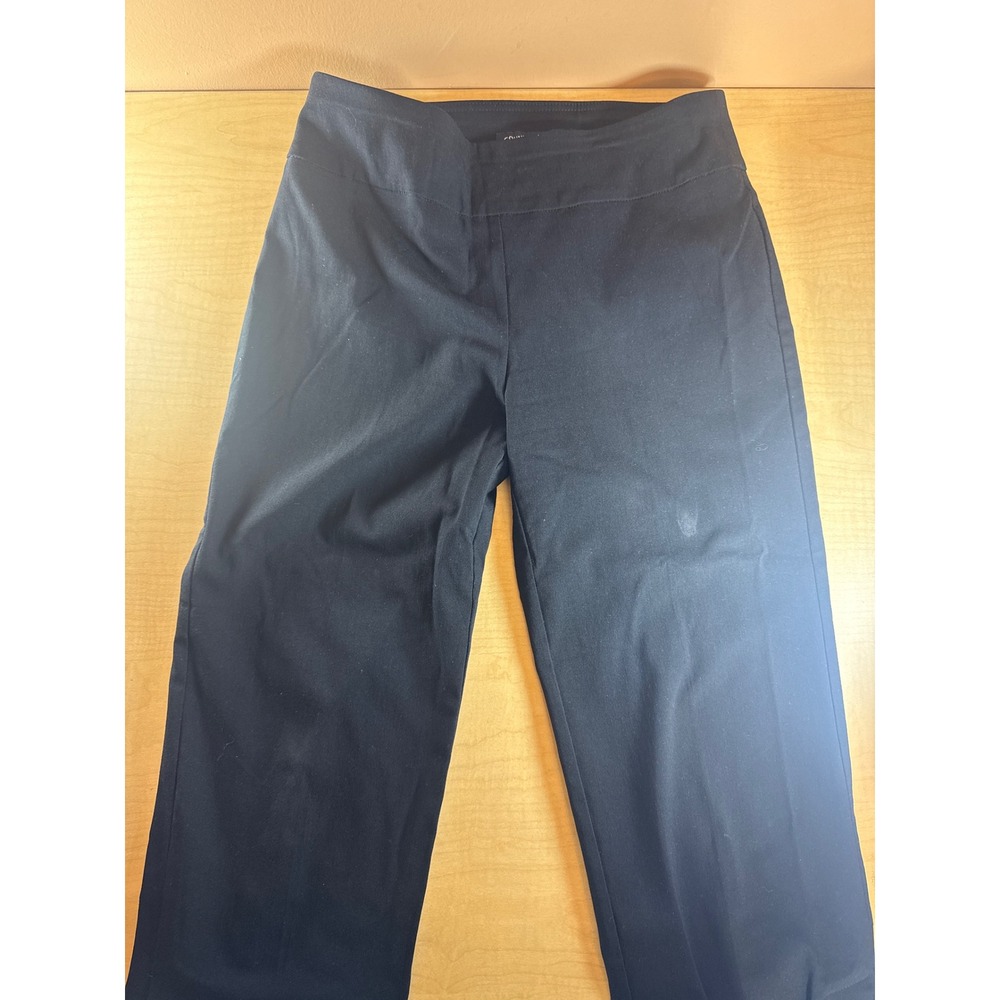 Counterparts Womens Black Pull On Cropped Pants Silver Button Hem Size‎ Small